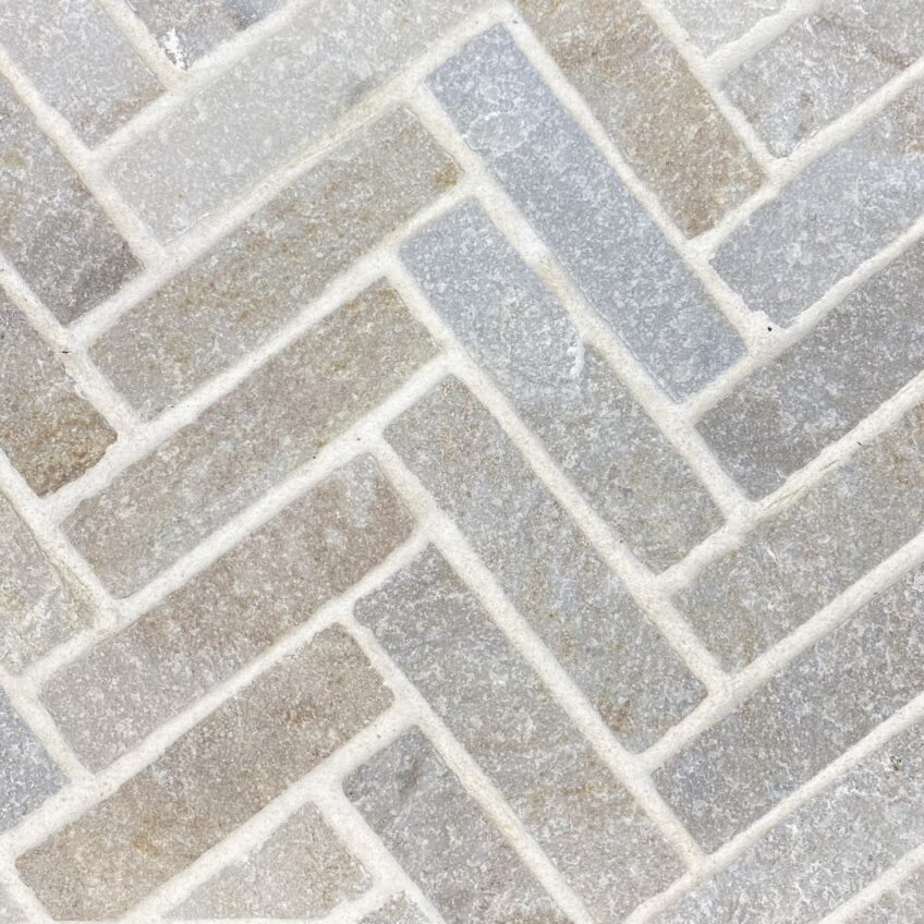 Quartz Cobblestone Herringbone