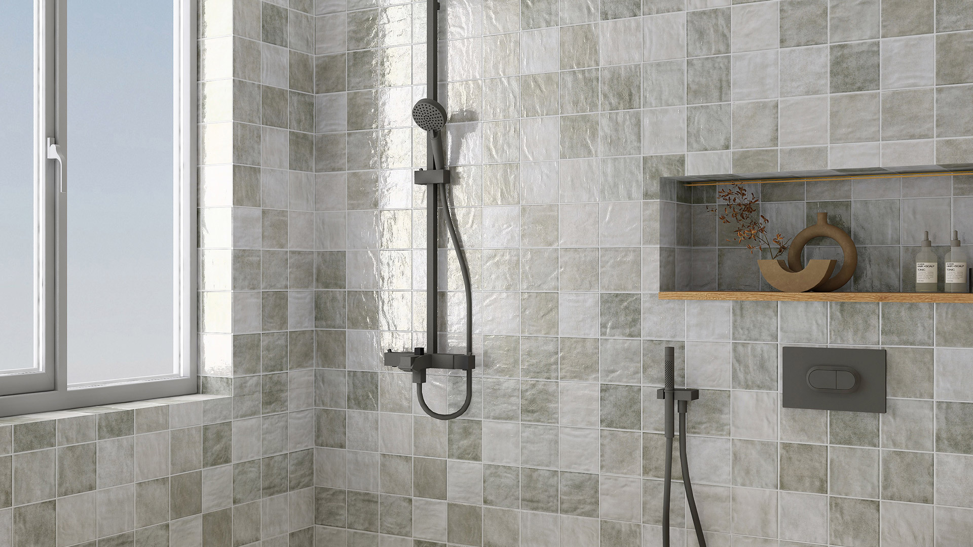 Ibiza ash grey square gloss ref