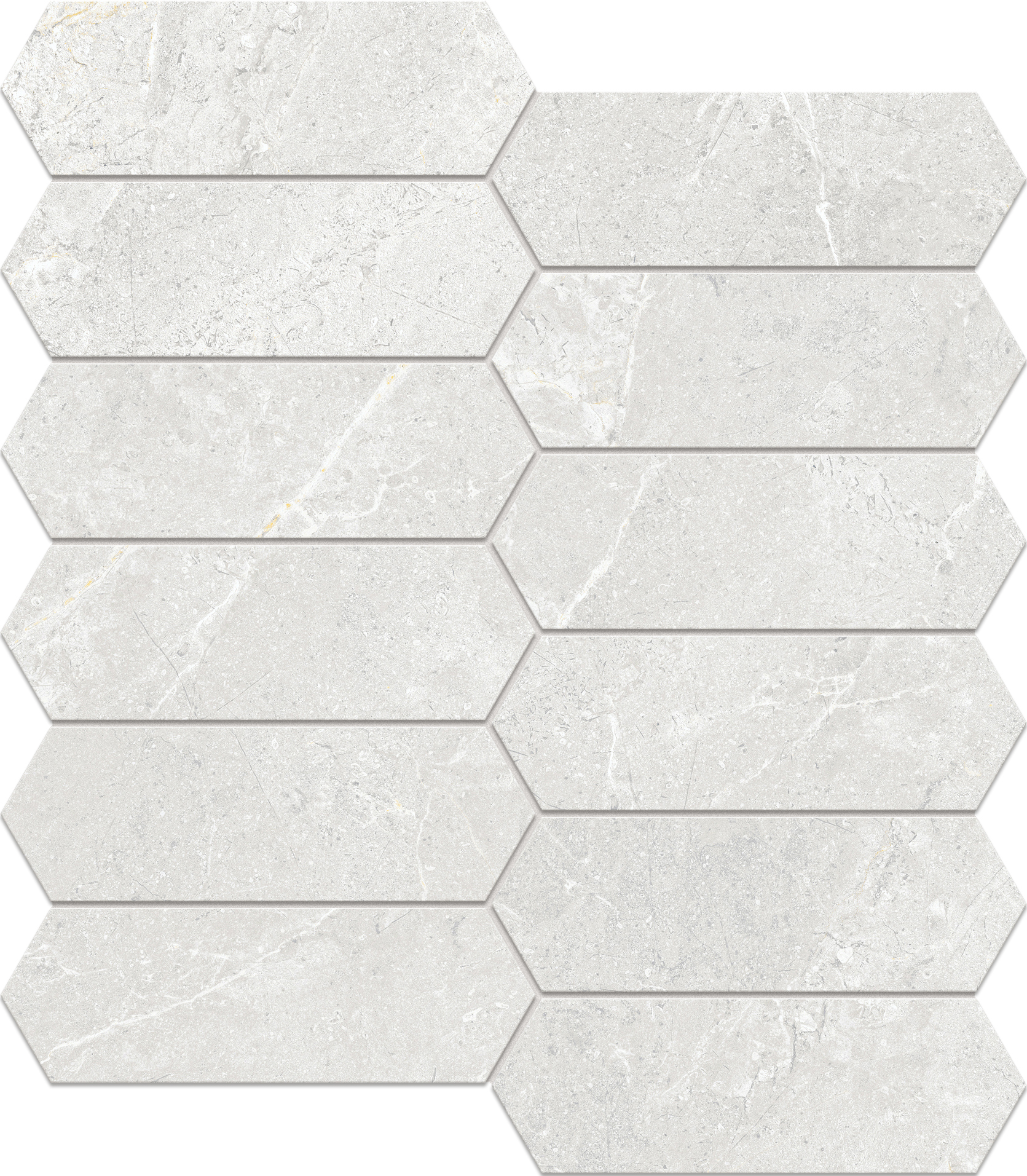 Argent Long Hex Mosaic