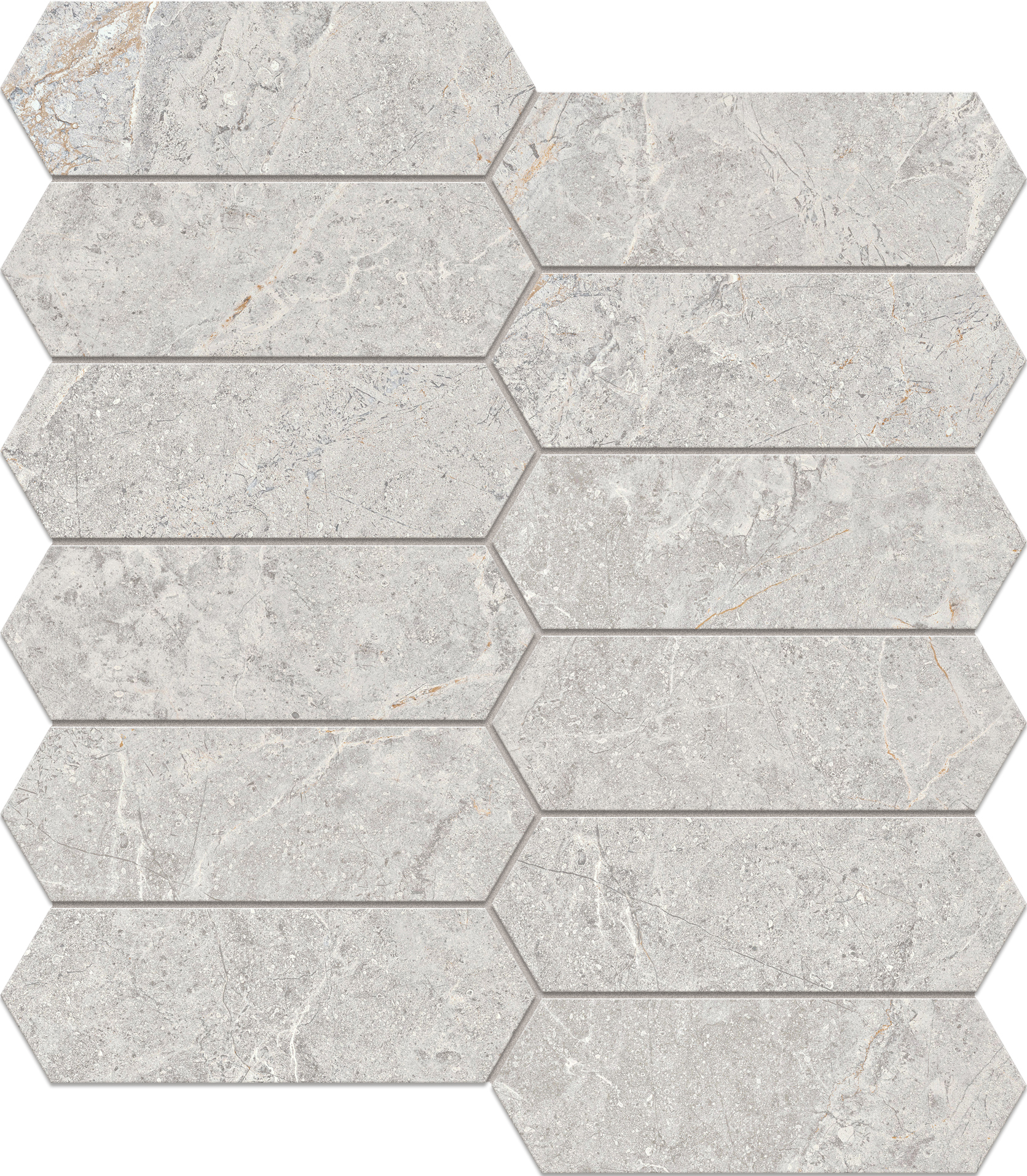 Grey Long Hex Mosaic