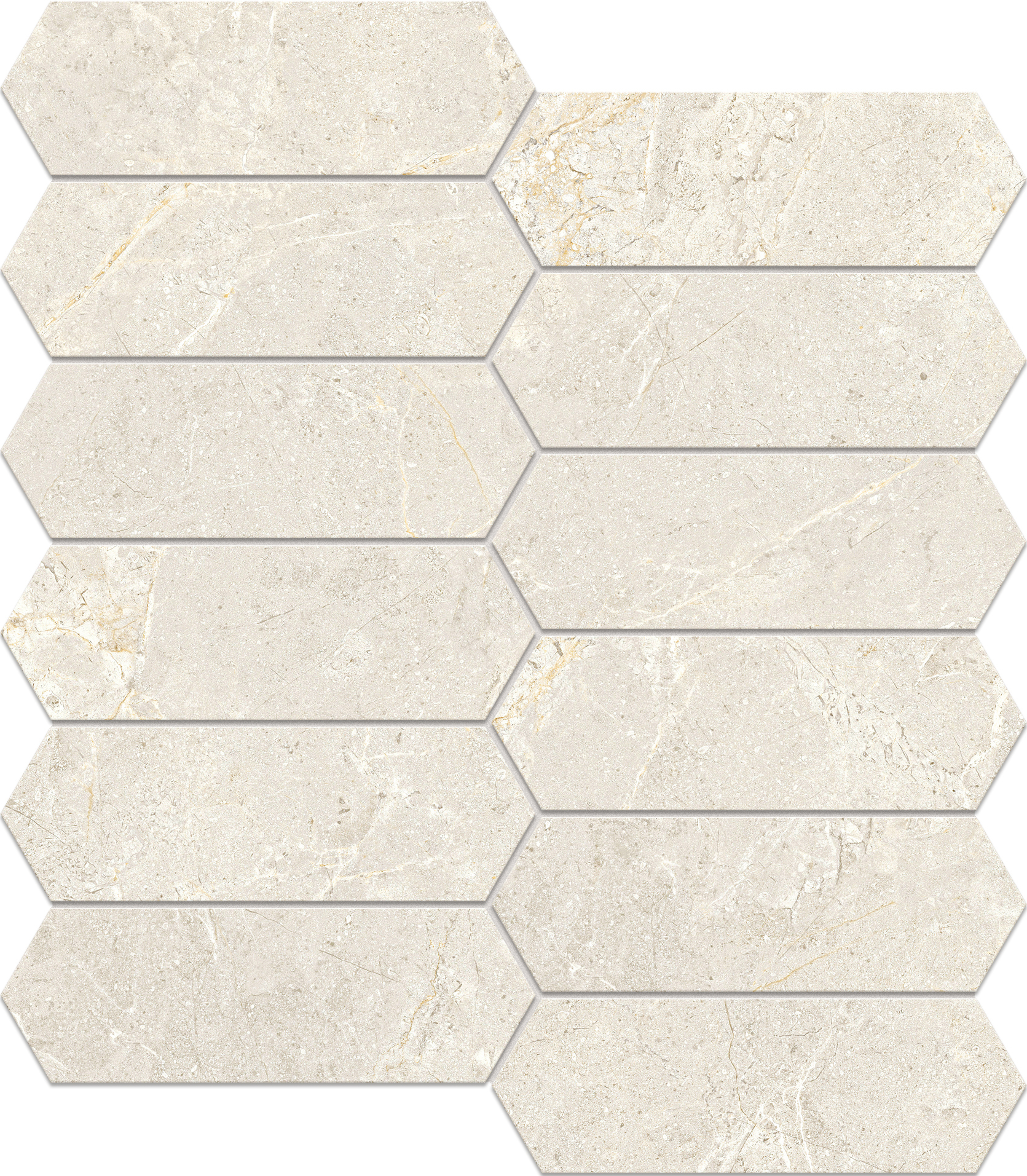 White Long Hex Mosaic