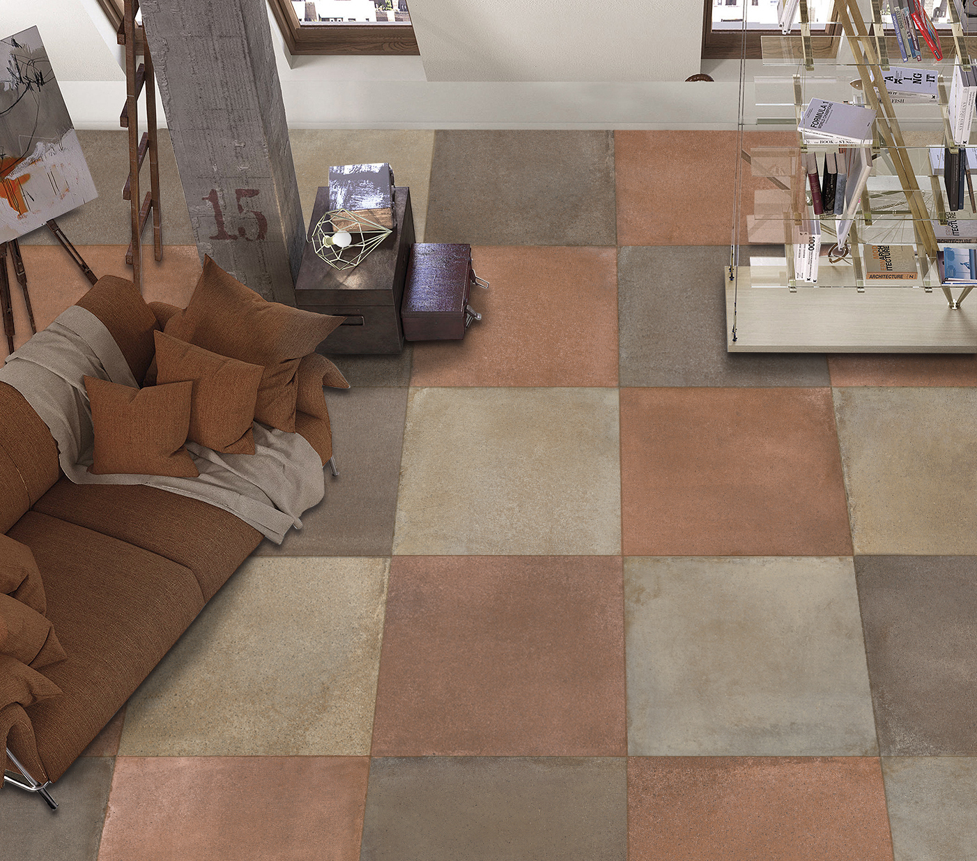Rurale Beige Terracotta Brown Ref 01